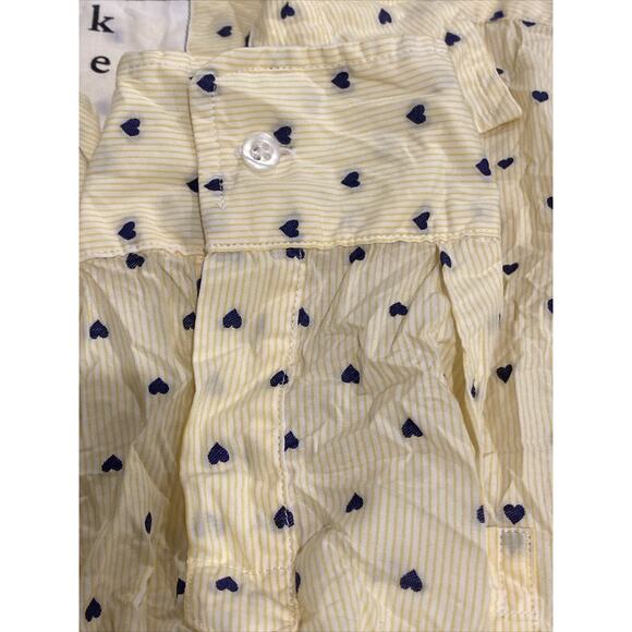 Frank & Eileen Size L Button Down Shirt Barry Crinkle Yellow Stripes Blue Heart - Picture 10 of 13